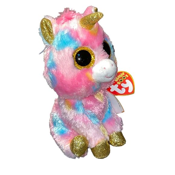 Ty Beanie Boos 7" Fantasia Unicorn Tie Dye Plush Stuffed Animal Collectible Gift - Picture 8 of 11